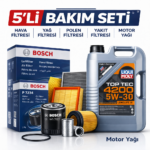 BOSCH Renault Megane 1.5 Dizel BlueDCi Liqui Moly 4200 6 Lt Motor Yağı Filtre Seti (2017-2022) 5 Li