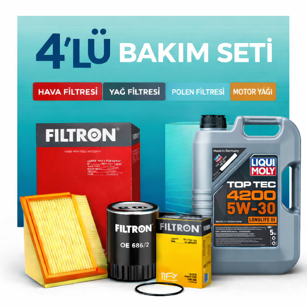 filtron-4-lu-bakim-seti-liqui-moly-4200 Filtron Suzuki SX4 1.6 Liqui Moly 4200 Motor Yağı Filtre Seti (2007-2013) 4 Lü - Görsel 1