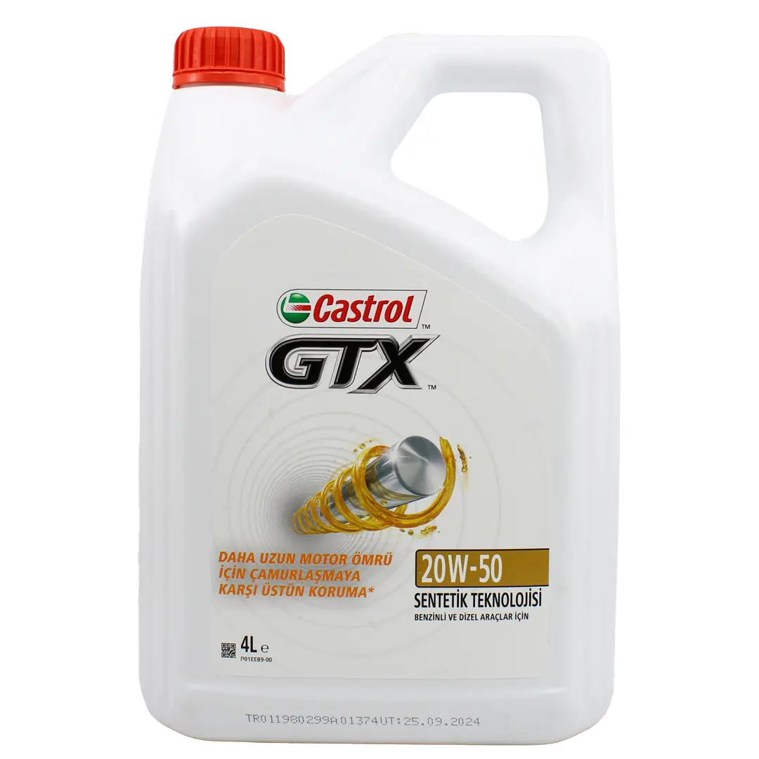 castroll-gtx-20w50-4lt Castrol GTX 20W50 4 Lt Sentetik Motor Yağı - Görsel 1