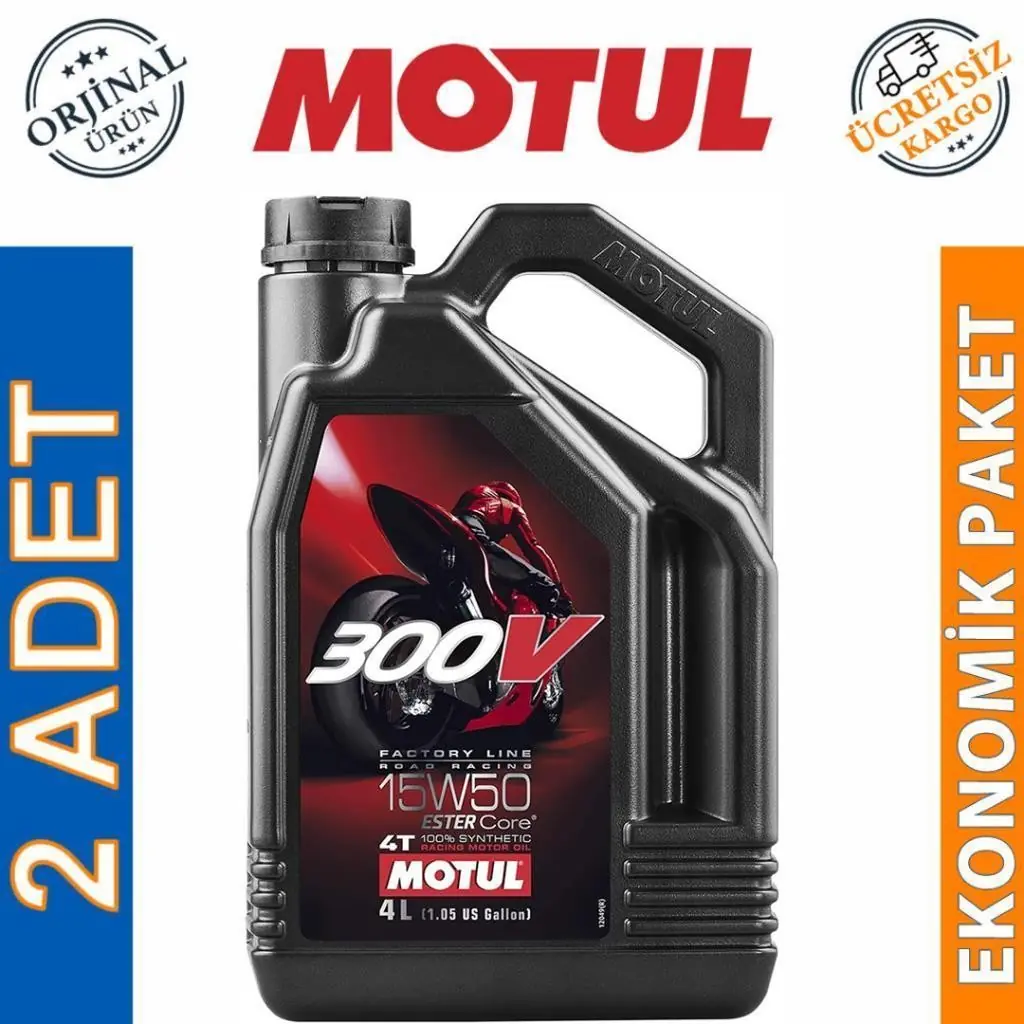 image_1080 Motul 300V FL 15W50 4T 4 Lt Motosiklet Yağı (2 Adet) - Görsel 1