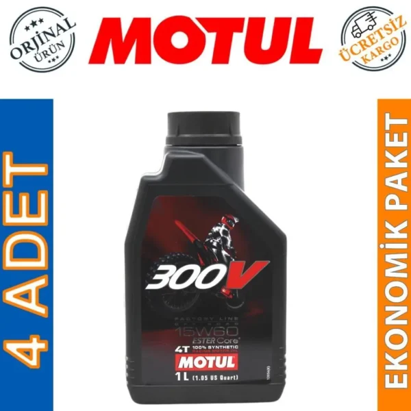 Motul 300V FL 15W60 4T 1 Lt Motosiklet Yağı (4 Adet)