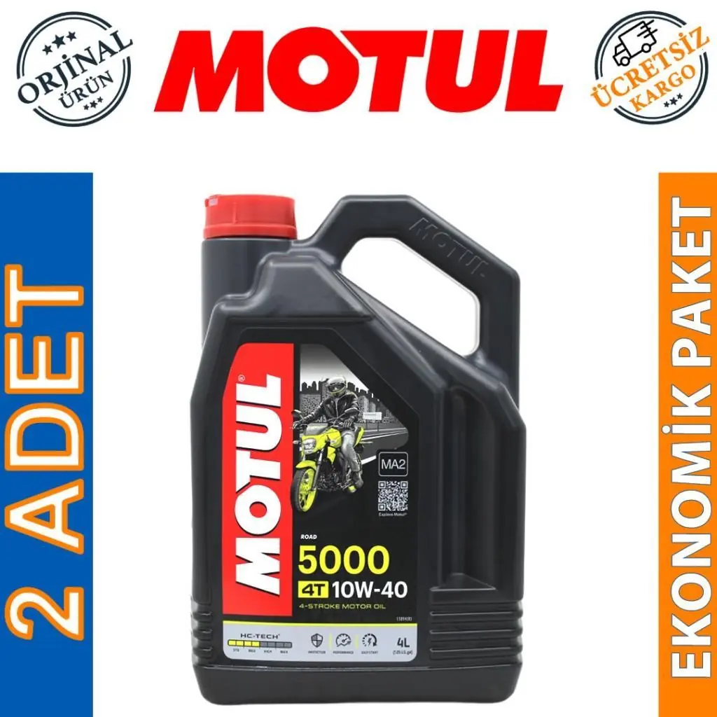 image_1080 Motul 5000 10W40 4T 4 Lt Motosiklet Yağı (2 Adet) - Görsel 1