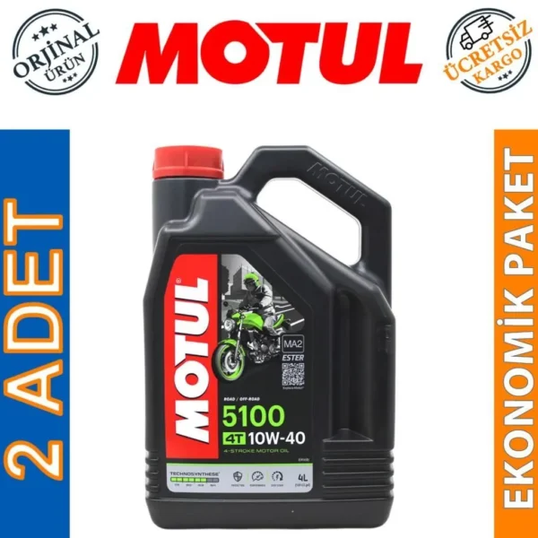 Motul 5100 10W40 4T 4 Lt Motosiklet Yağı (2 Adet)