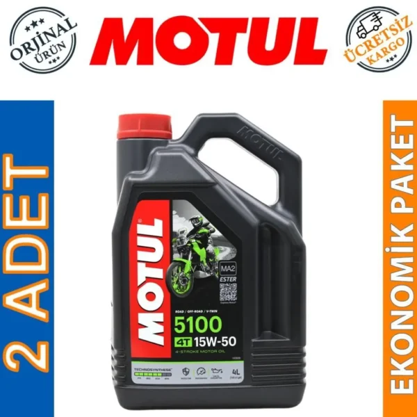 Motul 5100 15W50 4T 4 Lt 4 Zamanlı Motosiklet Yağı (2 Adet)