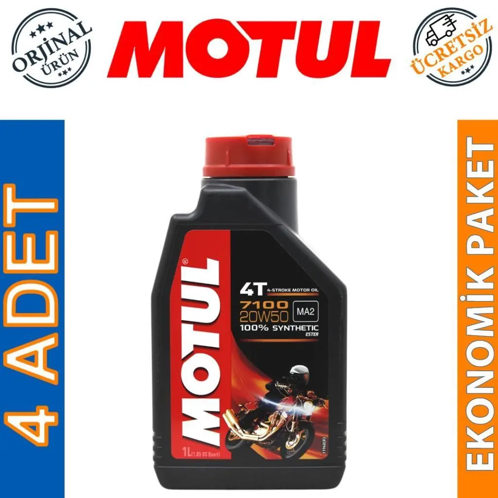 image_1080 Motul 7100 4T 20W50 1 Lt Motosiklet Yağı (4 Adet) - Görsel 1