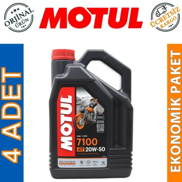Motul 7100 4T 20W50 4 Lt Motosiklet Yağı (4 Adet)