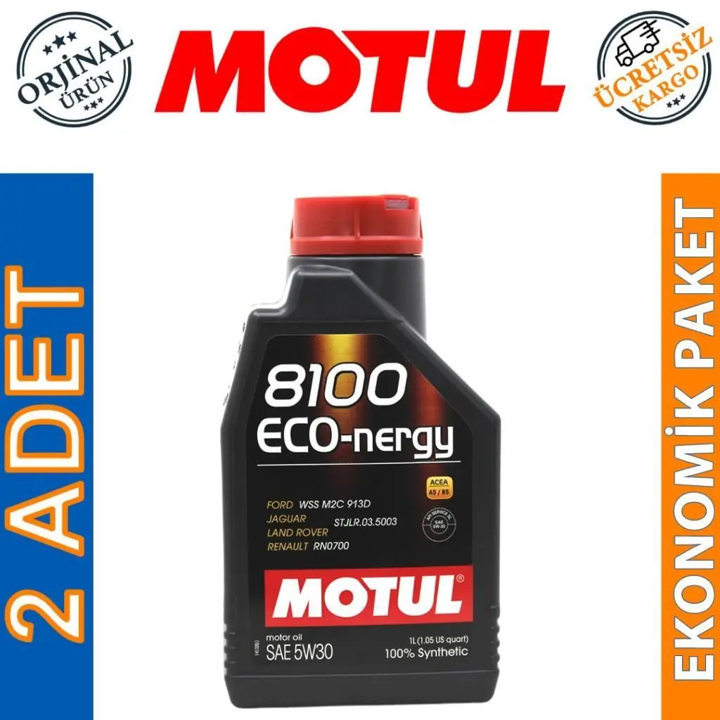 image_1080 Motul 8100 Eco-Nergy 5W30 1 Lt Tam Sentetik Motor Yağı (2 Adet) - Görsel 1