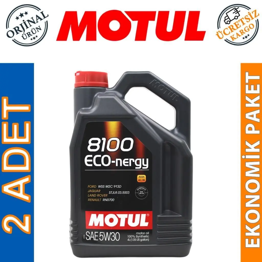 image_1080 Motul 8100 Eco-Nergy 5W30 4 Lt Tam Sentetik Motor Yağı (2 Adet) - Görsel 1