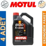 Motul 8100 X-Cess 5W40 4 Lt Tam Sentetik Motor Yağı (4 Adet)