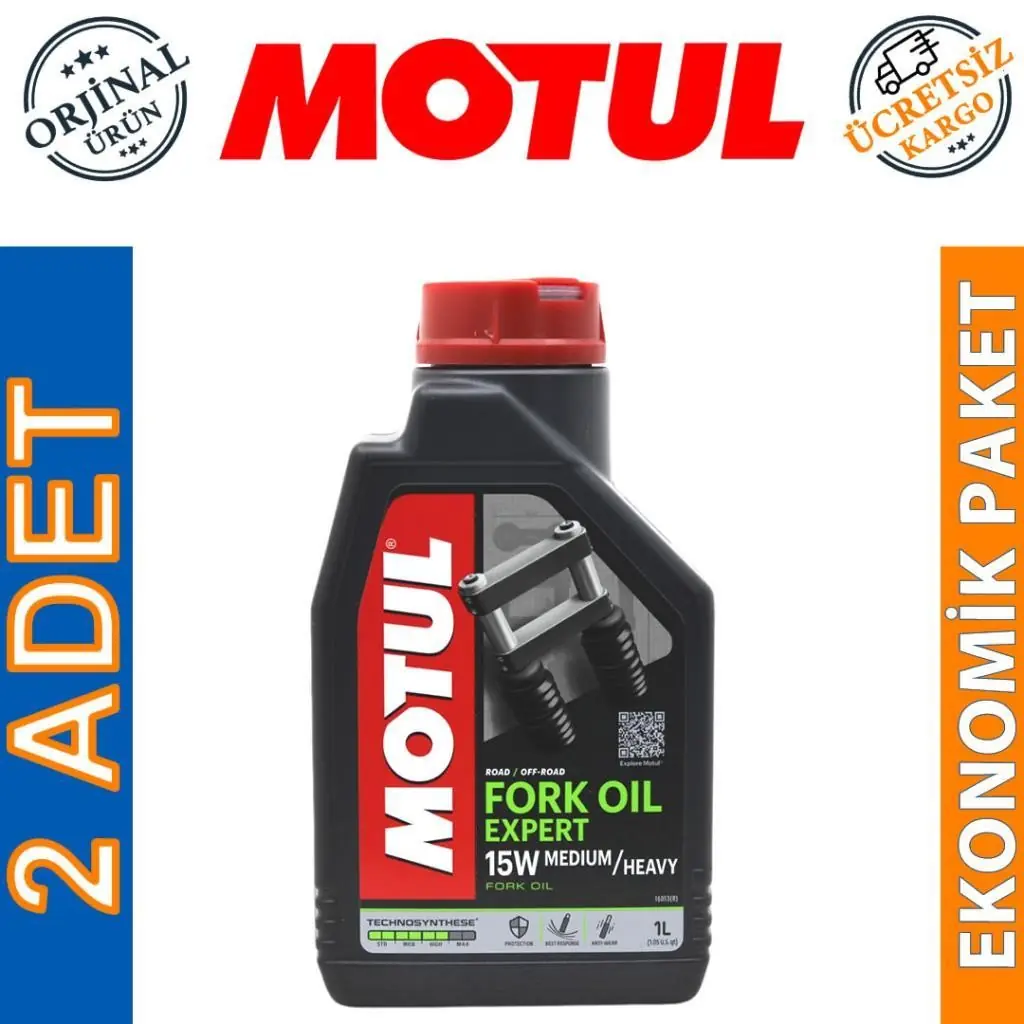 image_1080 Motul Fork Oil Expert Medium Heavy 15W 1 Lt Amortisör Yağı (2 Adet) - Görsel 1