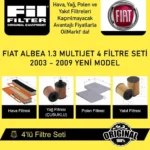 Fiat Albea 1.3 MultiJet (2003-12) 4'lü Fil Filtre Seti - Görsel 5