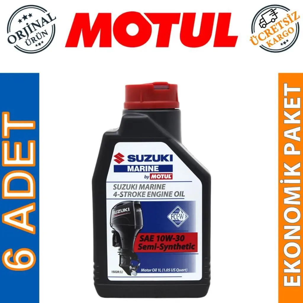 image_1080 Motul Suzuki Marine 4T SAE 10W30 1 Lt Tekne Motor Yağı (6 Adet) - Görsel 1