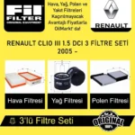 Renault Clio III 1.5 DCI (2005 - ) 3'lü Fil Filtre Seti - Görsel 5