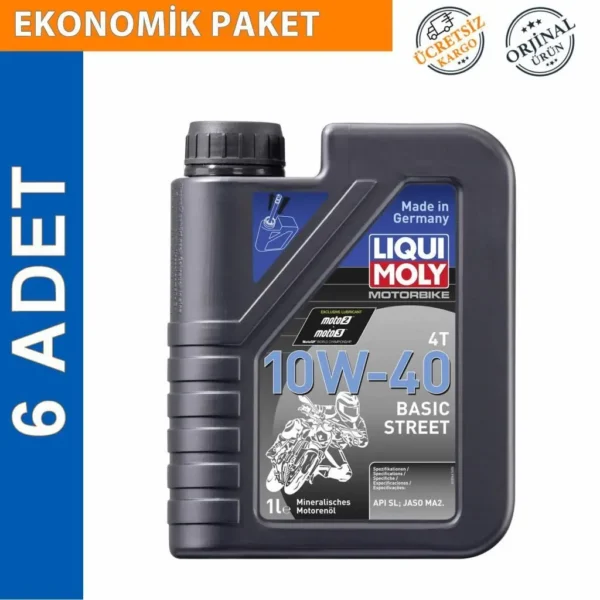 Liqui Moly 10W-40 4T Basic Street 1 Lt Motosiklet Yağı (6 Adet) (3044)