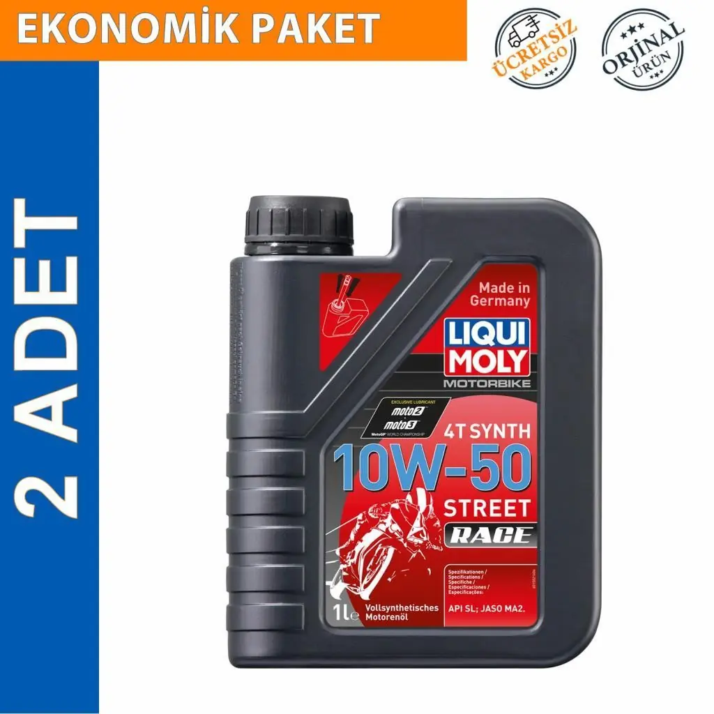 image_1080 Liqui Moly 10W-50 4T Street Race 1 Lt Motosiklet Yağı (2 Adet) (1502) - Görsel 1