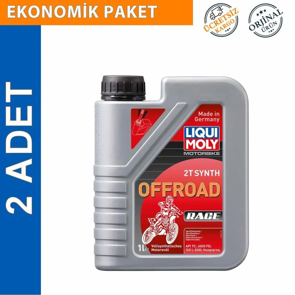 image_1080 Liqui Moly 2T OffRoad Race 1 Lt Tam Sentetik Motor Yağı (2 Adet) (3063) - Görsel 1
