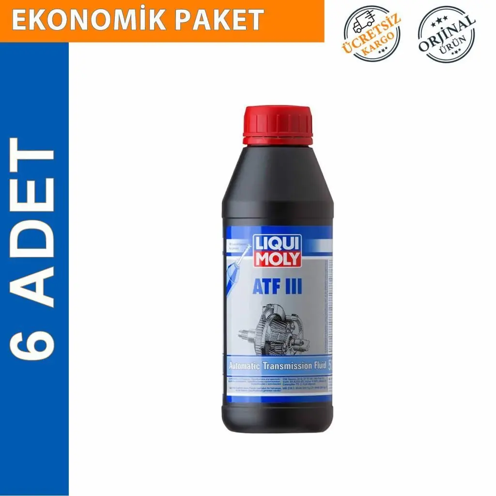 image_1080 Liqui Moly ATF III Dexron 3 1 Lt Otomatik Şanzıman Yağı (6 Adet) (1043) - Görsel 1