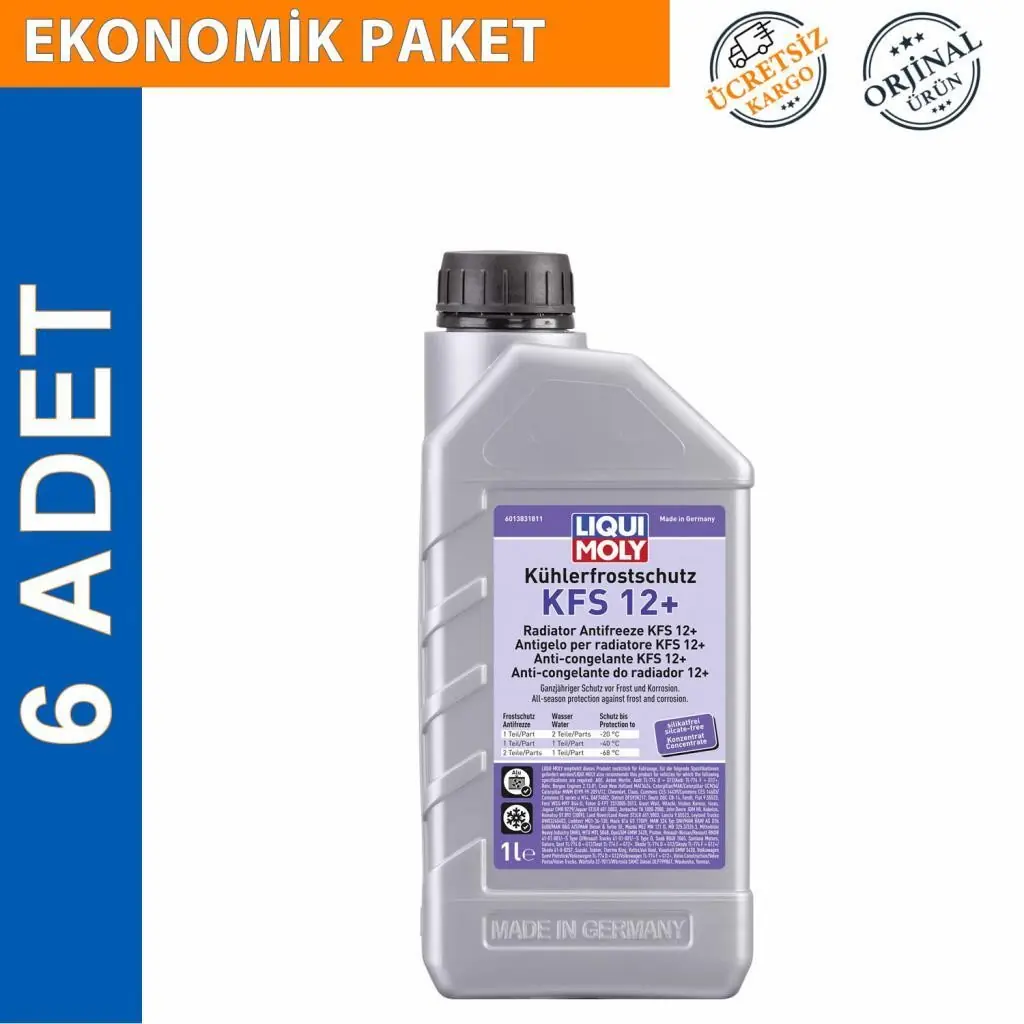 image_1080 Liqui Moly KFS 12+ Kırmızı Antifriz 1 Lt (6 Adet) (21145) - Görsel 1