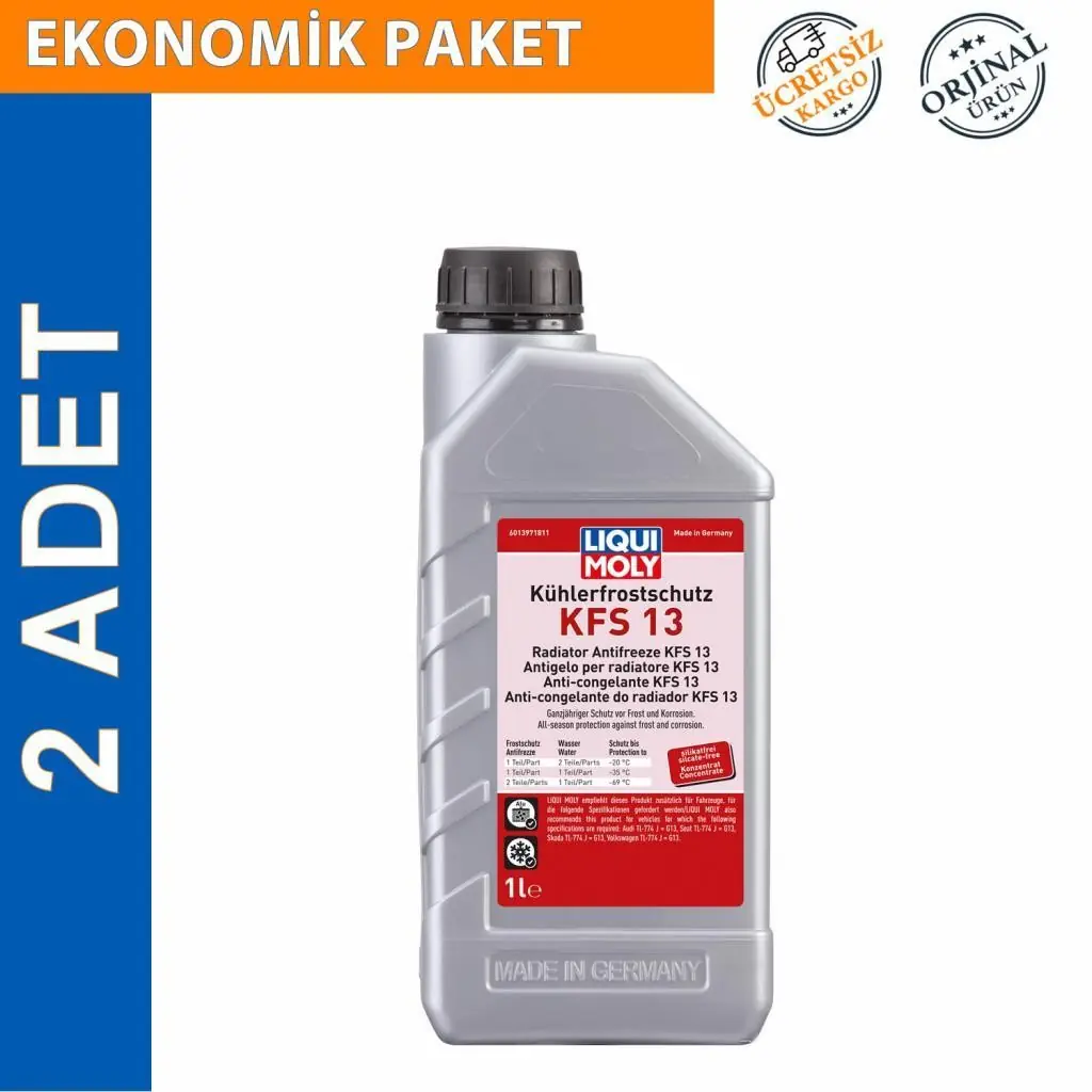 image_1080 Liqui Moly KFS 13 Kırmızı Radyatör Antifrizi 1 Lt (2 Adet) (21139) - Görsel 1