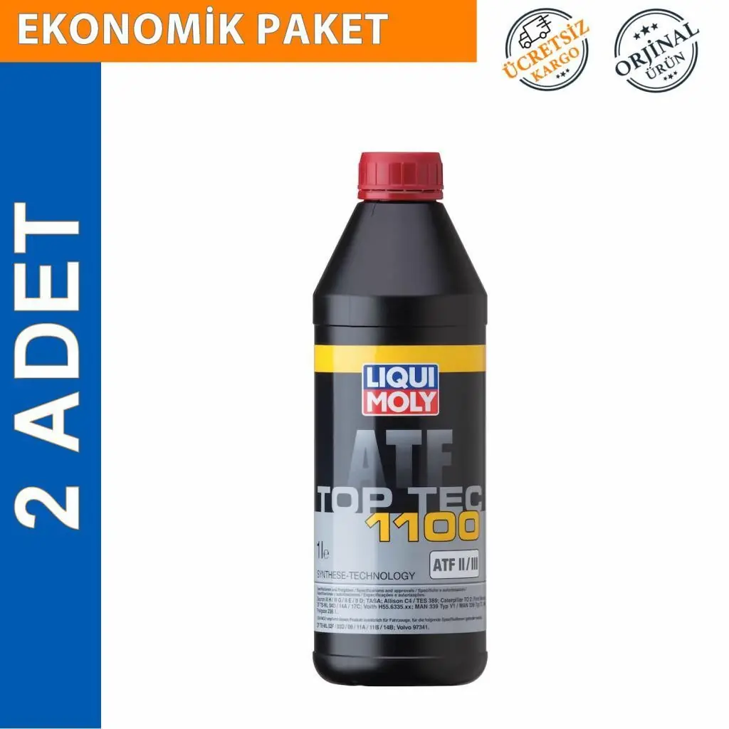 image_1080 Liqui Moly Top Tec ATF 1100 Otomatik Şanzıman Yağı 1 Lt (2 Adet) (3651) - Görsel 1