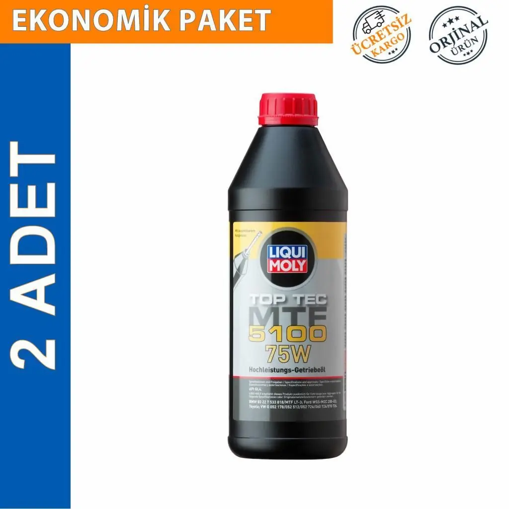 image_1080 Liqui Moly Top Tec MTF 5100 75W Şanzıman Yağı 1 Lt (2 Adet) (20842) - Görsel 1