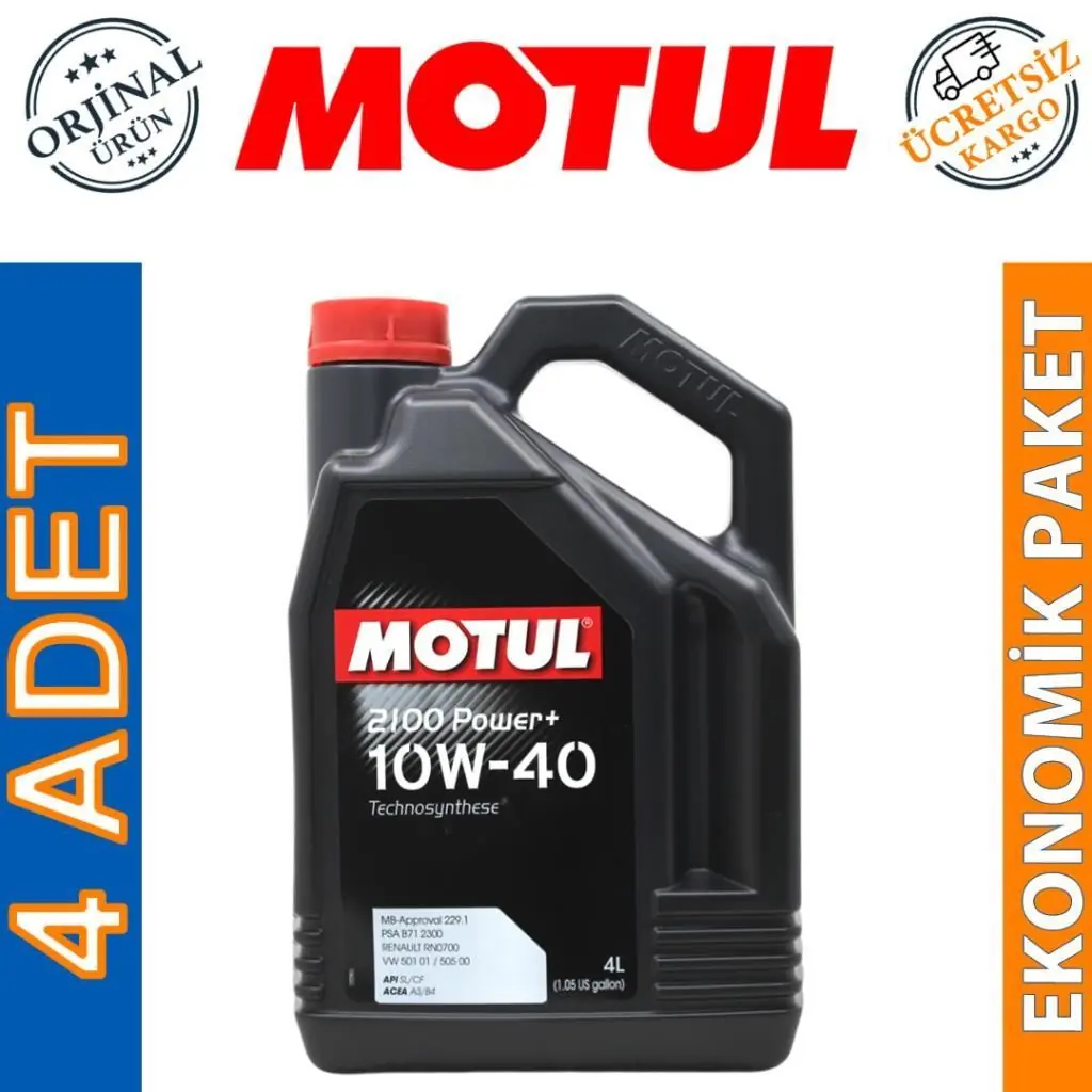 image_1080 Motul 2100 Power+ 10W40 Motor Yağı 4 Lt (4 Adet) - Görsel 1
