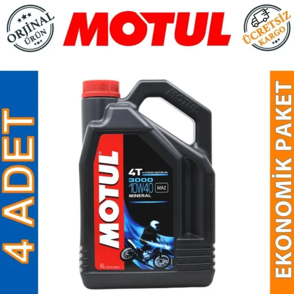 Motul 3000 10W40 4T 4 Lt 4 Zamanlı Motosiklet Yağı (4 Adet)