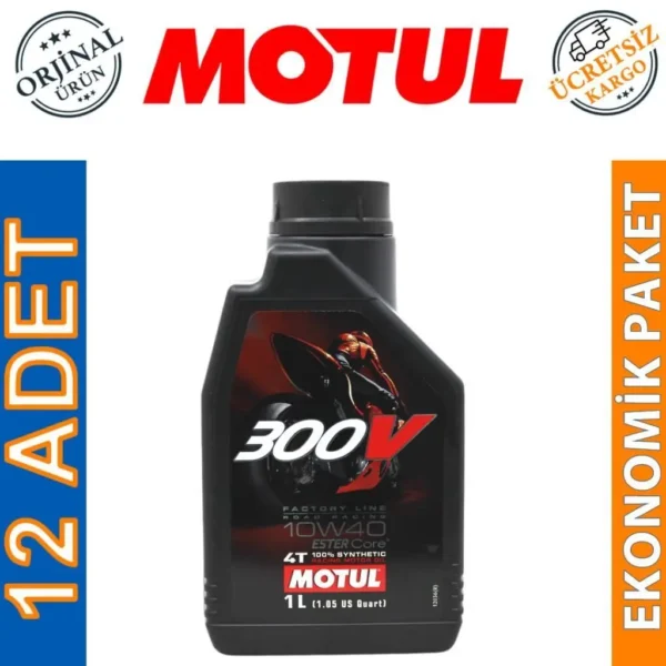 Motul 300V FL 10W40 4T 1 Lt Motosiklet Yağı (12 Adet)