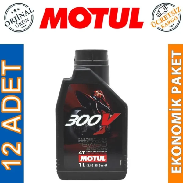 Motul 300V FL 15W50 4T 1 Lt Motosiklet Yağı (12 Adet)