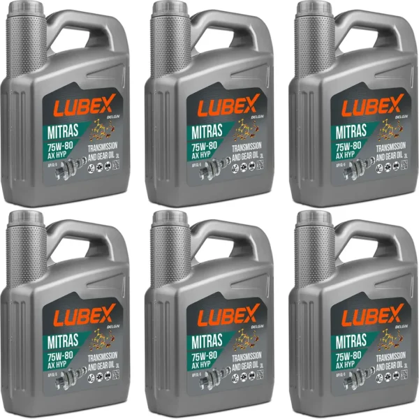 Lubex Mitras AX HYP 75W80 3 Lt Şanzıman ve Diferansiyel Yağı (6 Adet)