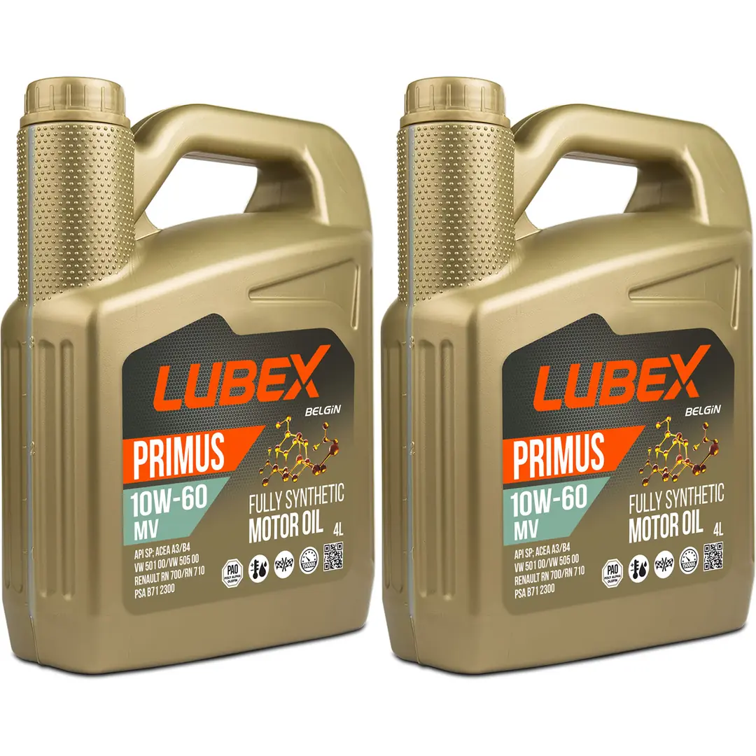 lubex-primus-mv-10w60-4lt-2-adet Lubex Primus MV 10W60 4 Lt Tam Sentetik Motor Yağı (2 Adet) - Görsel 1