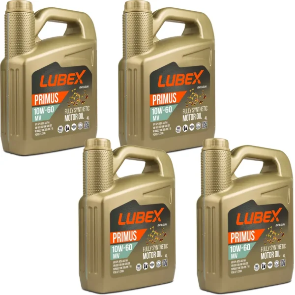Lubex Primus MV 10W60 4 Lt Tam Sentetik Motor Yağı (4 Adet)