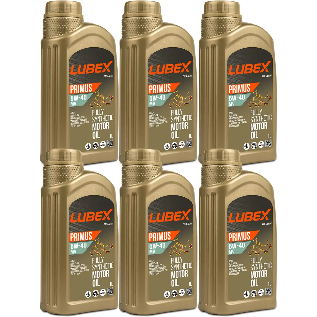 lubex-primus-mv-5w40-1lt-6-adet Lubex Primus MV 5W40 1 Lt Tam Sentetik Motor Yağı (6 Adet) - Görsel 1