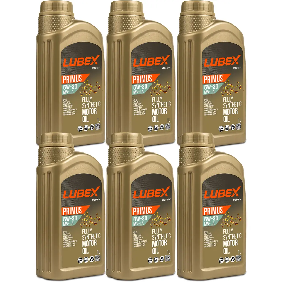 lubex-primus-mv-la-5w30-1lt-6-adet Lubex Primus MV-LA 5W30 1 Lt Tam Sentetik Motor Yağı (6 Adet) - Görsel 1