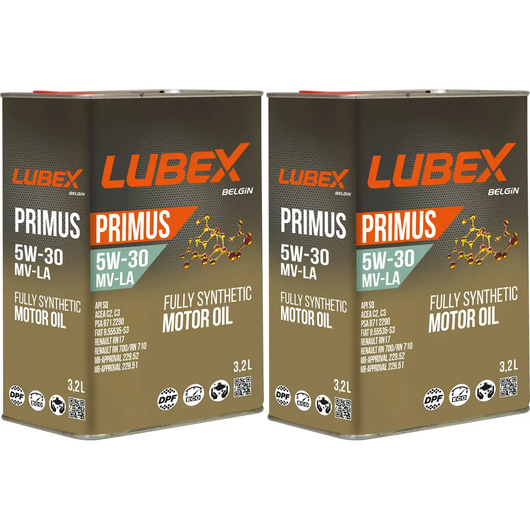 lubex-primus-mv-la-5w30-3lt-2-adet Lubex Primus MV-LA 5W30 3,2 Lt Tam Sentetik Motor Yağı (2 Adet) - Görsel 1