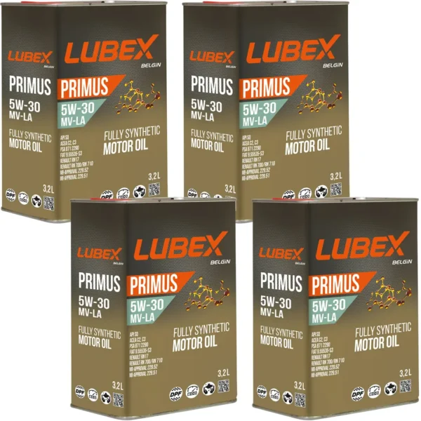 Lubex Primus MV-LA 5W30 3,2 Lt Tam Sentetik Motor Yağı (4 Adet)