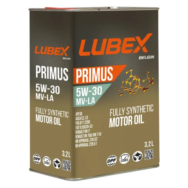 Lubex Primus MV-LA 5W30 3,2 Lt Tam Sentetik Motor Yağı