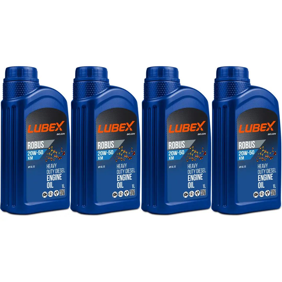 lubex-robus-km-20w50-1lt-4-adet Lubex Robus KM 20W50 1 Lt Mineral Motor Yağı (4 Adet) - Görsel 1