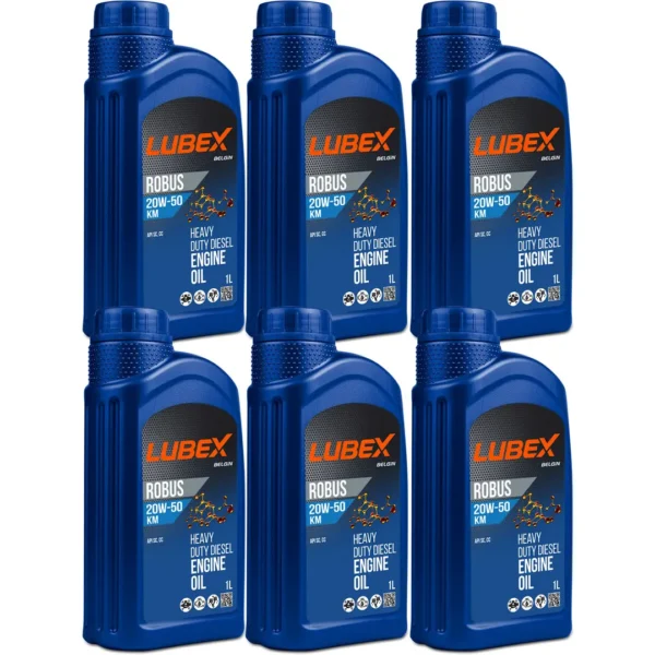 Lubex Robus KM 20W50 1 Lt Mineral Motor Yağı (6 Adet)