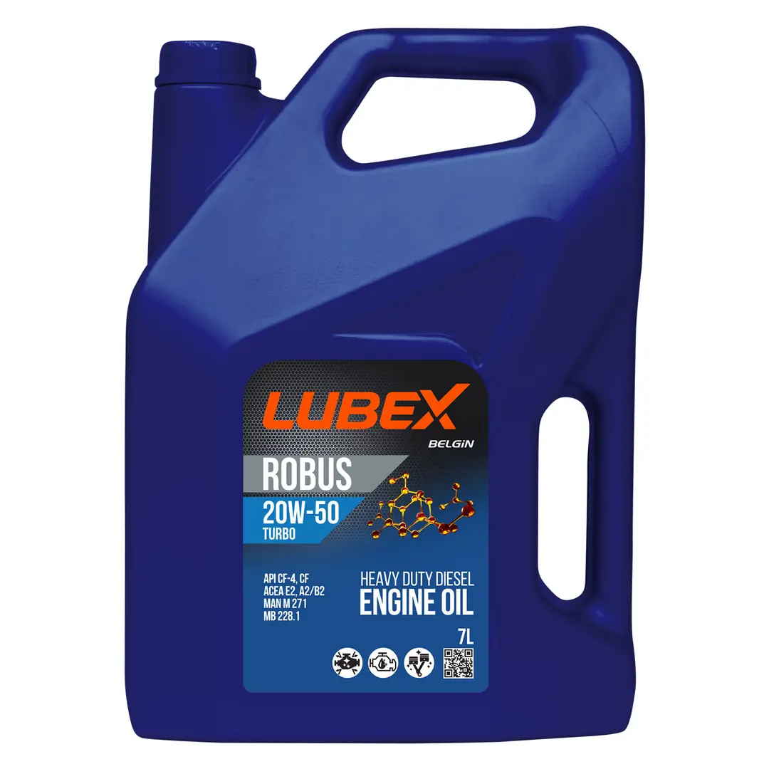 lubex-robus-turbo-20w50-7lt Lubex Robus Turbo 20W50 7 Lt Mineral Motor Yağı - Görsel 1