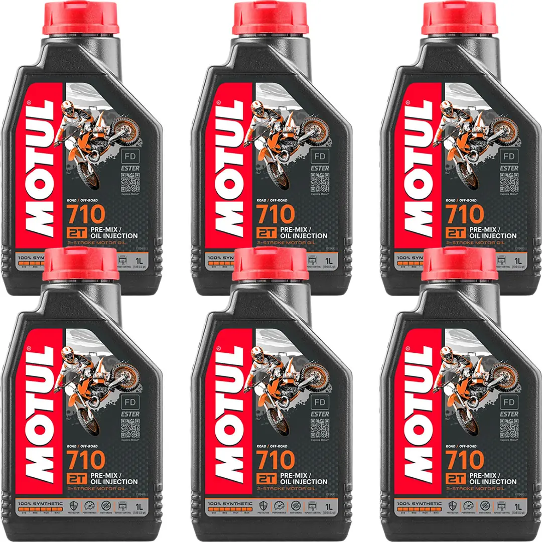 motul-710-2t-1lt-6adet Motul 710 2T 1 Lt 2 Zamanlı Motosiklet Yağı (6 Adet) - Görsel 1