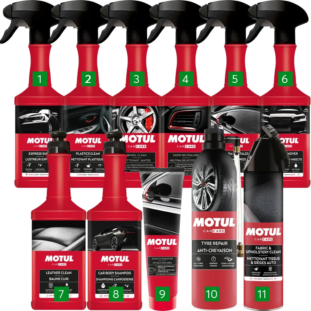 motul-premium-oto-bakim-ve-temizlik-tam-kapsamli-set Motul Tam Kapsamlı Oto Bakım ve Temizlik Seti (11 Parça) - Görsel 1